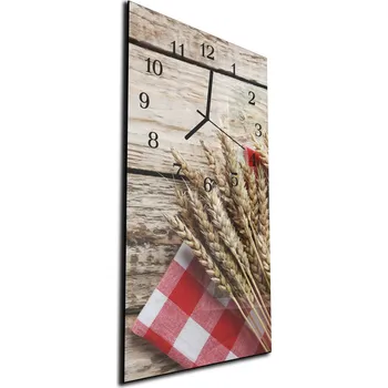 Hodiny Glasdekor Nástěnné hodiny 30x60cm utěrka, klasy, dřevo Materiál: plexi