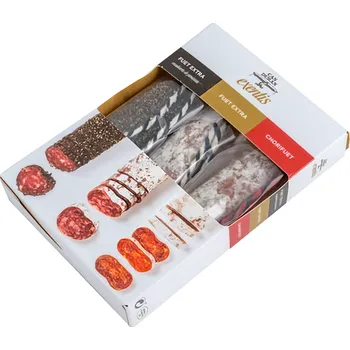 Dárkový potravinový koš Can Duran Dárkové balení Exentis mini Fuet, 3x80g 240g