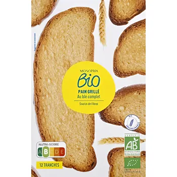 Pečivo Monoprix Biologique BIO Celozrnný toastový chléb 250g