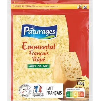 Pâturages Strouhaný ementál - 30% soli 150g
