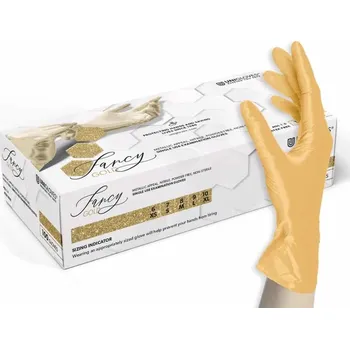 Vyšetřovací rukavice UNIGLOVES FANCY Gold Nitrilové Rukavice Nepudrované Zlatá XL 100ks