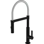 Dřezová stojánková baterie s výsuvnou sprškou MIAMI černá matná/chrom (79146)