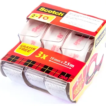 Lepicí páska Scotch Páska lepící tape Crystal 19mm x7,5m 2+ 3ks