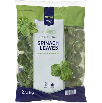 Zelenina Metro Chef Špenát listový porce 2.5kg