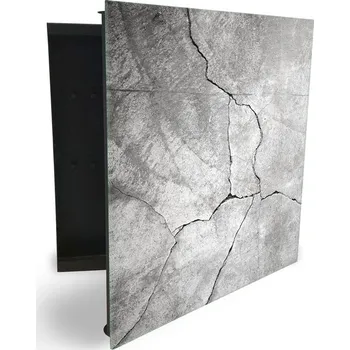 Skříňka na klíč Glasdekor skříňka na klíče - trhlina v betonové zdi Otevírání: Levé, Barva skříňky: Bílá