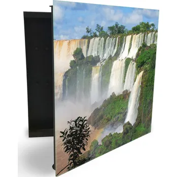 Skříňka na klíč Glasdekor skříňka na klíče - velké vodopády v přírodě Otevírání: Levé, Barva skříňky: Bílá