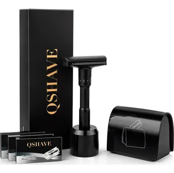 Set strojek QSHAVE RD928, stojánek a box na žiletky + DÁREK: Proraso cestovní krém před holením 15 ml ZDARMA