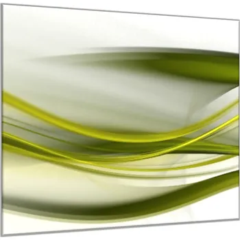 Obraz Glasdekor Obraz skleněný abstraktní olivově zelená vlna Rozměry-čtverec: 34 x 34 cm