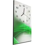 Glasdekor Nástěnné hodiny 30x60cm zelený abstraktní design Materiál: kalené sklo