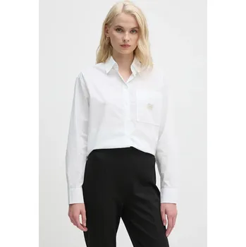 Pánská košile Bavlněná košile Calvin Klein Jeans J20J224436 béžová 01X, vel. XS