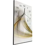 Glasdekor Nástěnné hodiny 30x60cm olivově zelená vlna Materiál: kalené sklo