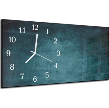 Hodiny Glasdekor Nástěnné hodiny 30x60cm textura omítky tmavý tyrkys Materiál: plexi