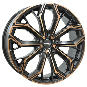 Disk Alu kola MONACO WHEELS GPC17, 19x8 5x112 ET45, černá + měděná barva leštění (zátěžová)