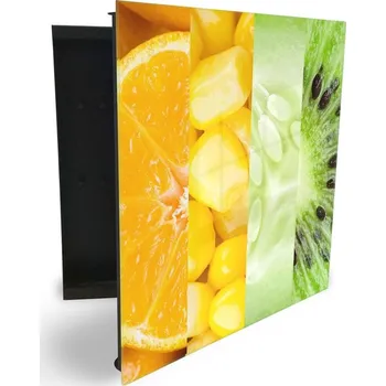 Skříňka na klíč Glasdekor skříňka na klíče - detail ovoce a zeleniny Otevírání: Levé, Barva skříňky: Bílá