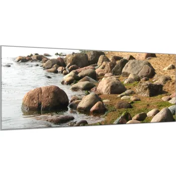 Obraz Glasdekor Obraz skleněný kameny u břehu vody Rozměry-obdélník V/Š: 30 x 40 cm