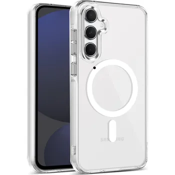 Pouzdro na mobilní telefon Pouzdro pro SAMSUNG GALAXY S24 Fe + Sklo ZESÍLENÉ 360° pro MAGSAFE CLEAR CASE