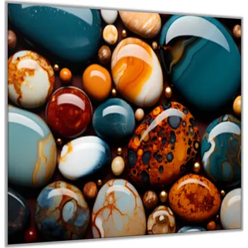 Obklad Glasdekor Sklo do kuchyně leštěné barevné oblázky Rozměry skla do kuchyně: 50 x 50 cm