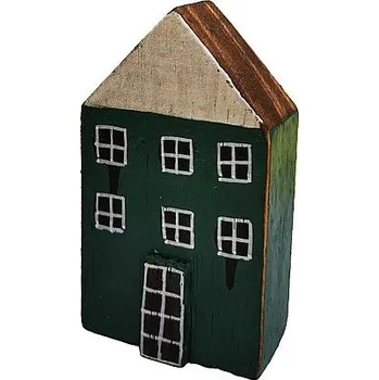 Vánoční dekorace Domek dřevěný malovaný 12x18x3cm 1ks z balení 3ks 1061.072