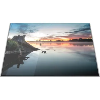 Kuchyňské prkénko Glasdekor Skleněné prkénko východ slunce nad řekou Prkénko: 30x20cm