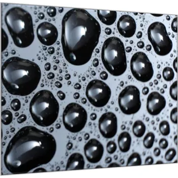 Obraz Glasdekor Obraz skleněný čtvercový detail kapky vody na černém Rozměry-čtverec: 34 x 34 cm