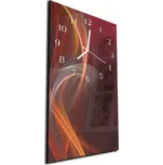 Glasdekor Nástěnné hodiny 30x60cm oranžová vlna na hnědém pozadí Materiál: kalené sklo