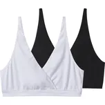 esmara® Dámská kojicí podprsenka s BIO bavlnou, 2 kusy (černá/bílá, S(36/38))