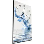 Glasdekor Nástěnné hodiny 30x60cm modrý kouř z hladiny Materiál: kalené sklo