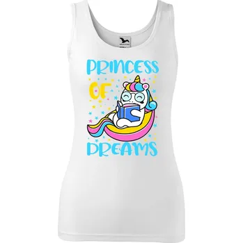 Dámské tílko s potiskem Princess of dreams Velikost: XL, Barva: Bílá