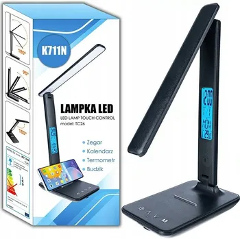 Lampička LED Stolní Lampa s Hodinami, Budíkem a Teploměrem, 3 Barvy Světla