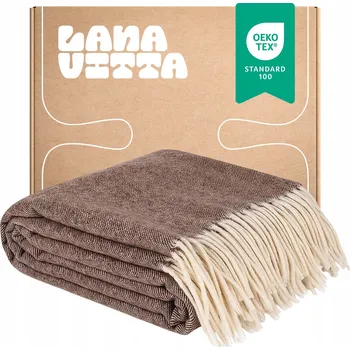 deka Vlněná deka "Steppe" 100% Australská vlna Pléd hnědý 140x200 cm