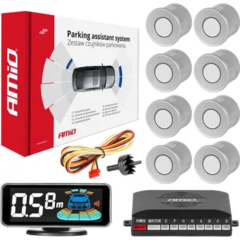 Parkovací asistent Parkovací asistent LED-GRAF 3D 8-senzorový stříbrný, , ,