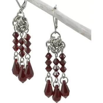 Náušnice Červené náušnice Swarovski Teardrops