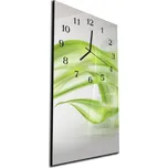 Glasdekor Nástěnné hodiny 30x60cm abstraktní jemně zelené vlnky Materiál: plexi