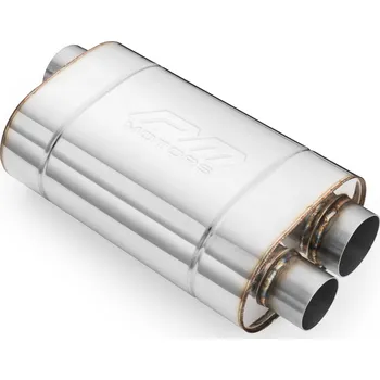 Zadní díl výfuku RM Motors Sportovní výfuk E012, univerzální, eliptický pro použití s ​​škrticí klapkou Vstupní průměr: 63,5 mm, Délka: 300 mm