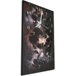 Glasdekor Nástěnné hodiny 30x60cm černo bílé květy Materiál: kalené sklo
