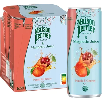 Voda Perrier Juice Peach & Cherry, multipack 4x0,25l 1l