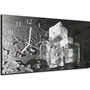 Hodiny Glasdekor Nástěnné hodiny 30x60cm ledové kostky Materiál: plexi