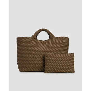 Ručně Vyplétaná Dámská Kabelka Naghedi St Barths Large Tote Sn03014ld-mink