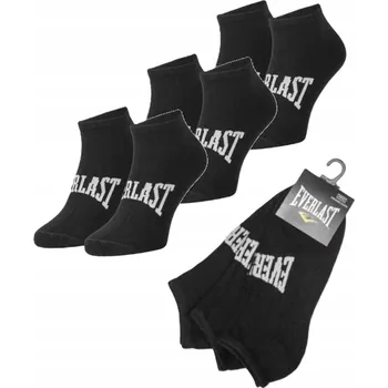 Pánské ponožky Ponožky Everlast Sneaker, černé, 3 páry, velikost 35-38