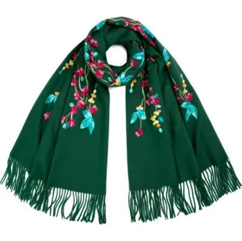 Šála Dámská šála s výšivkou Sarabi zeleň
