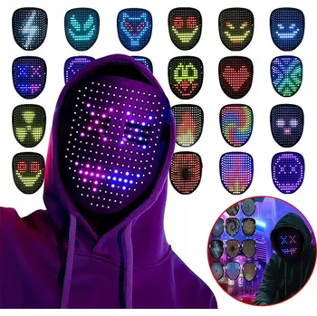 Maska na obličej MASKA LED STEROWANA GESTAMI fialová