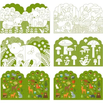 omalovánky Petit Collage Omalovánka se samolepkami V lese