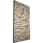 Glasdekor Nástěnné hodiny 30x60cm - písková kamenná zeď Materiál: plexi