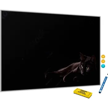 Glasdekor Metalová magnetická tabule - černá kočka Rozměr V/Š: 40 x 60 cm