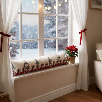 Dekorativní polštářek Vánoční dekorační polštářek, okenní válec proti průvanu SVÍTÍCÍ CYH5933GC,…