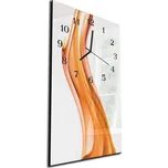 Glasdekor Nástěnné hodiny 30x60cm svislá oranžová plastik vlna Materiál: plexi