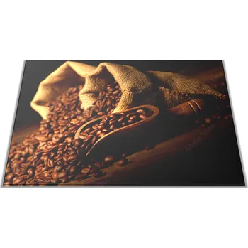 Kuchyňské prkénko Glasdekor Skleněné prkénko zrna kávy v jutovém pytli Prkénko: 30x20cm