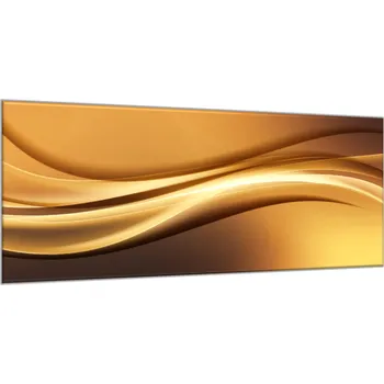 Obraz Glasdekor Obraz skleněný hnědo zlatá vlna Rozměry-obdélník V/Š: 30 x 60 cm