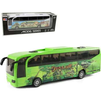 autodráha Autobus Dino / Zvířátka ZOO na setrvačník baterie Světlo Zvuk 2 druhy