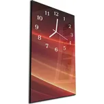 Glasdekor Nástěnné hodiny 30x60cm abstraktní žluto temně červené pozadí Materiál: kalené sklo